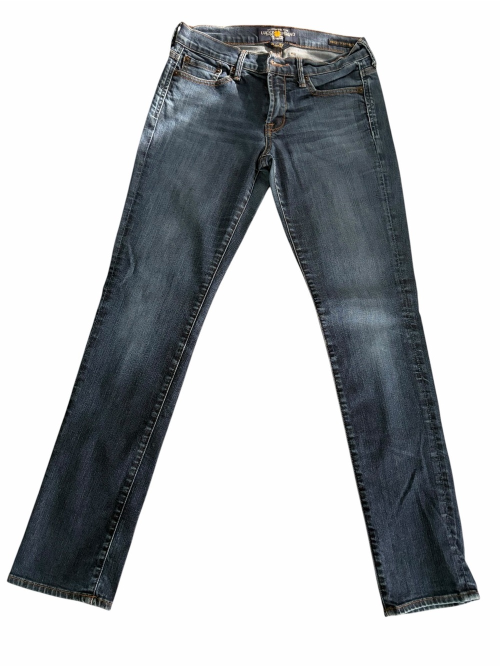 Lucky Brand Women’s Dark Blue Relaxed Jeans with Contrast Stitching